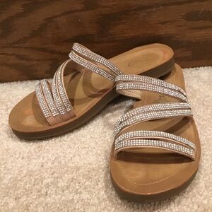 Y Not? Rhinestone Sandals